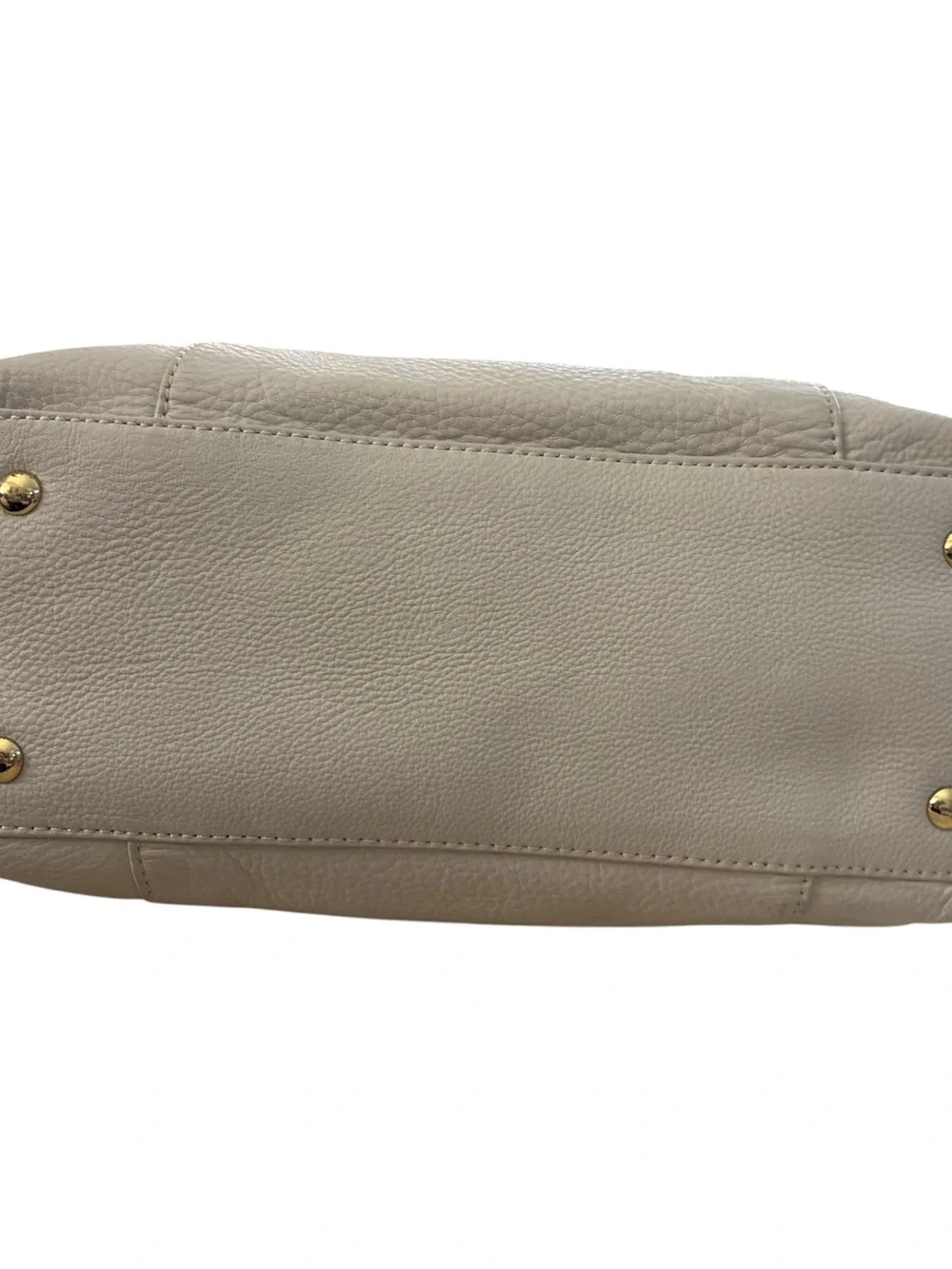 Michael Kors Cream Leather Shoulder Tote with Tan Straps
